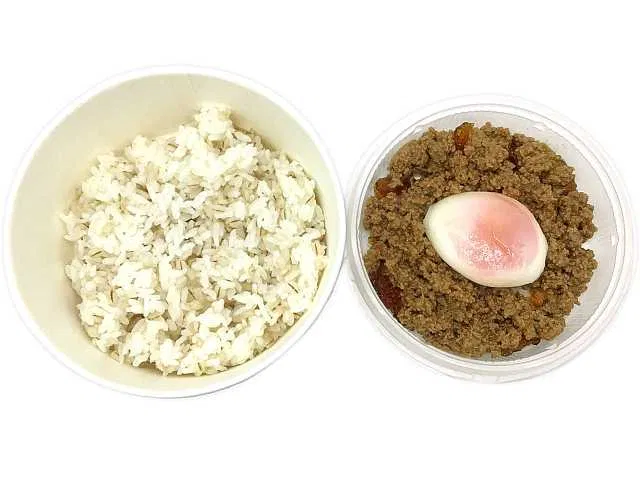 Soft-Boiled Egg & Chicken Soboro Donburi (Mochi Barley)