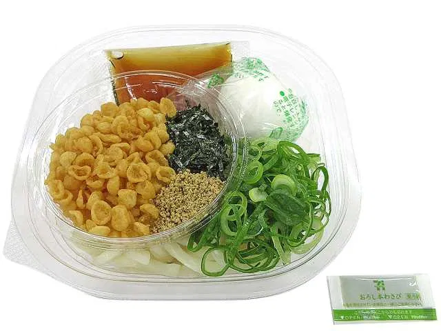 Chilled udon with onsen egg and wasabi