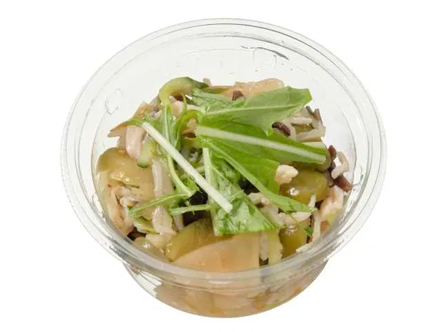 Crispy Vegetables and Steamed Chicken with Zha Cai Chinese Salad