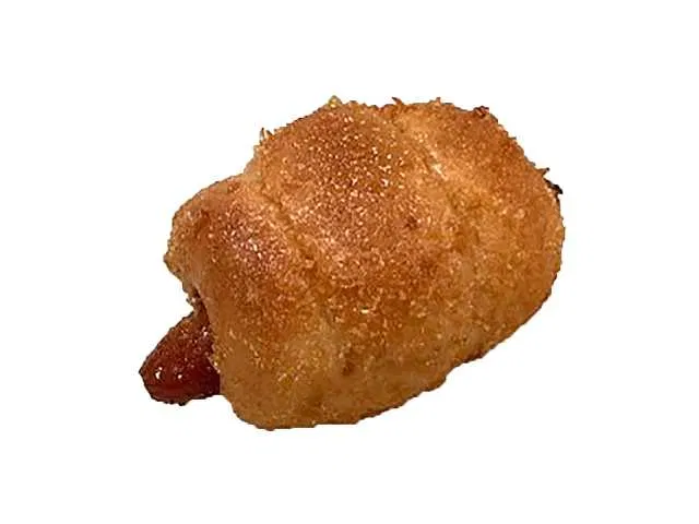 Freshly fried sausage doughnut