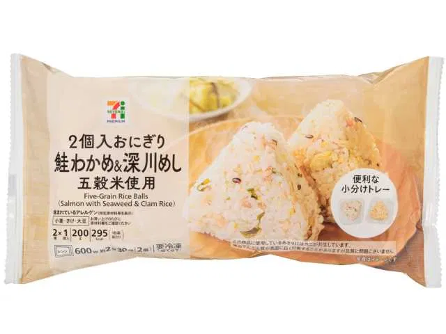 7P 2-Pack Onigiri: Salmon & Wakame and Fukagawa-meshi