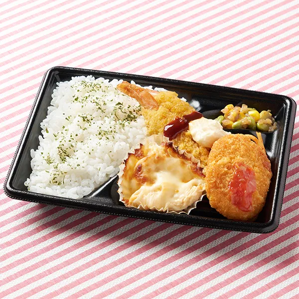Kansai: Double Shrimp Fry & Gratin Bento