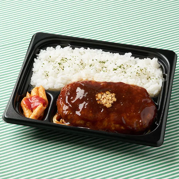 Juicy Teppanyaki Hamburger Steak Bento with Fragrant Soy Sauce