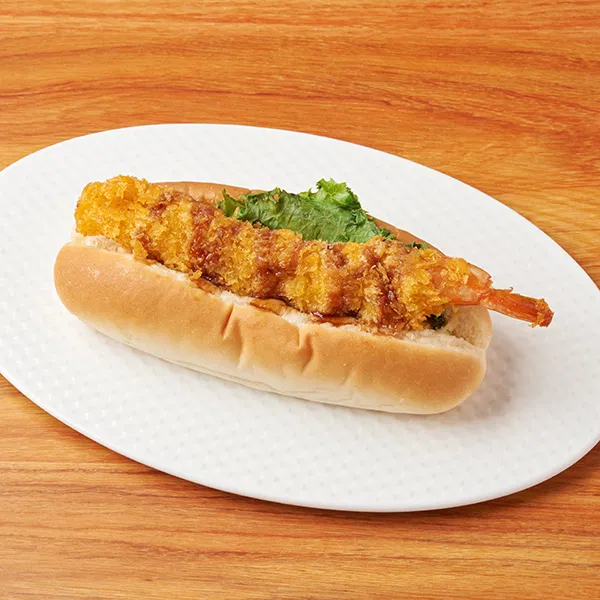 Shikoku Exclusive Hot Sandwich: Overflowing Dog (Shrimp Fry)