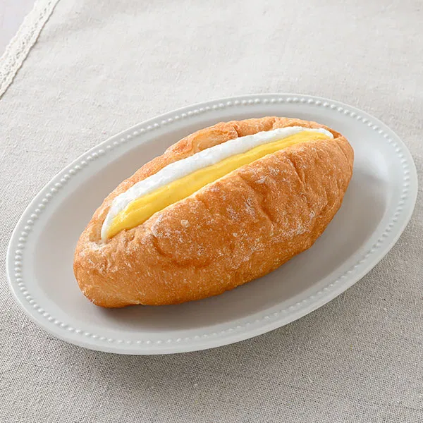 Fresh French Bread with Custard & Whipped Cream