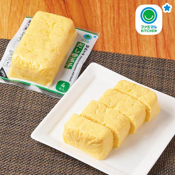 Pre-sliced dashimaki tamago, 4 slices