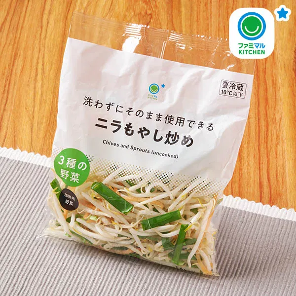 Kanto: Ready-to-use chives and bean sprouts stir-fry (no washing required)