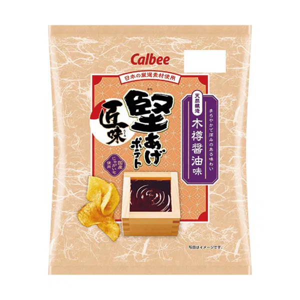 Calbee Kataage Potato Takumi Flavor: Naturally Brewed Wooden-Barrel Soy Sauce