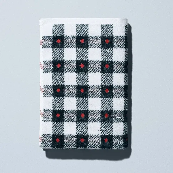 Soft Bath Towel - Check / Red Dot