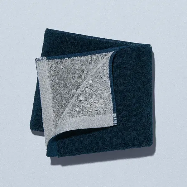 Soft Face Towel – Navy/Gray Reversible