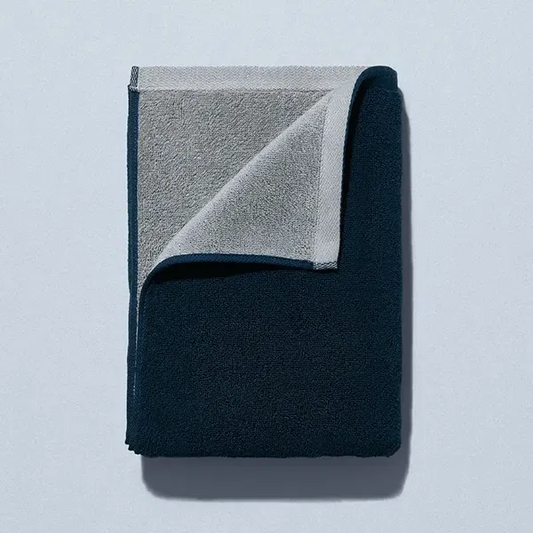 Soft Bath Towel Navy/Gray Reversible