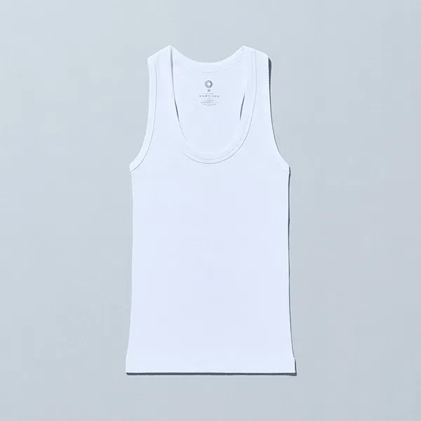 [Kanto & Tokai] Ribbed Tank Top - White