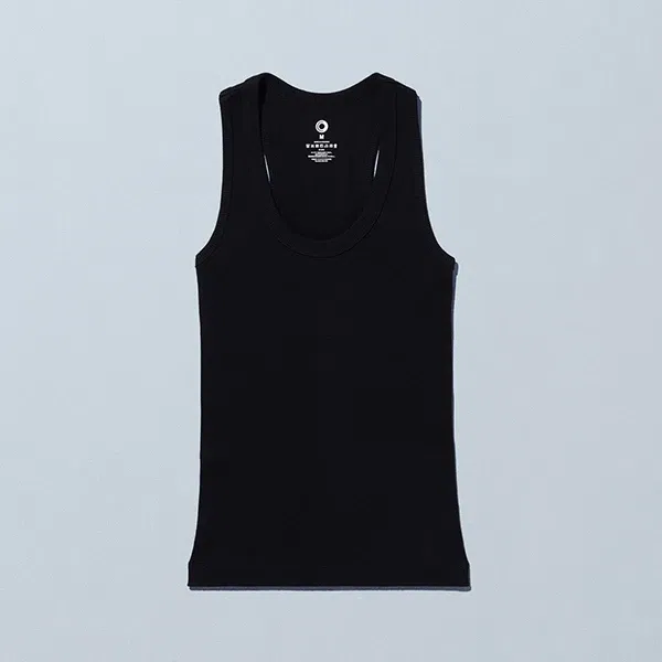 [Kanto & Tokai] Ribbed Tank Top Black