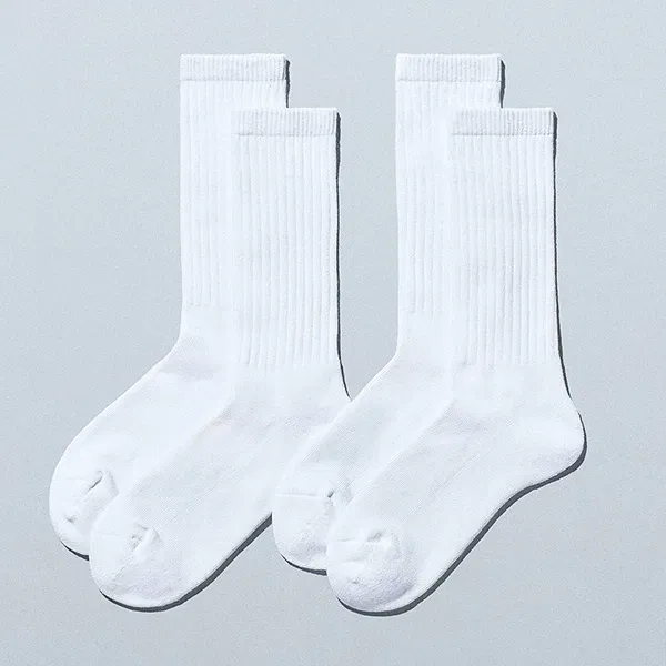 Two-Pair Pile Socks - White