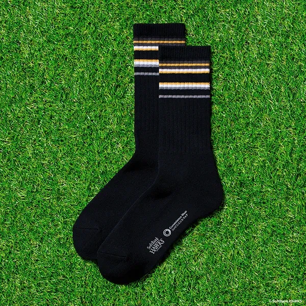 Kyushu Line Socks - Black & Yellow