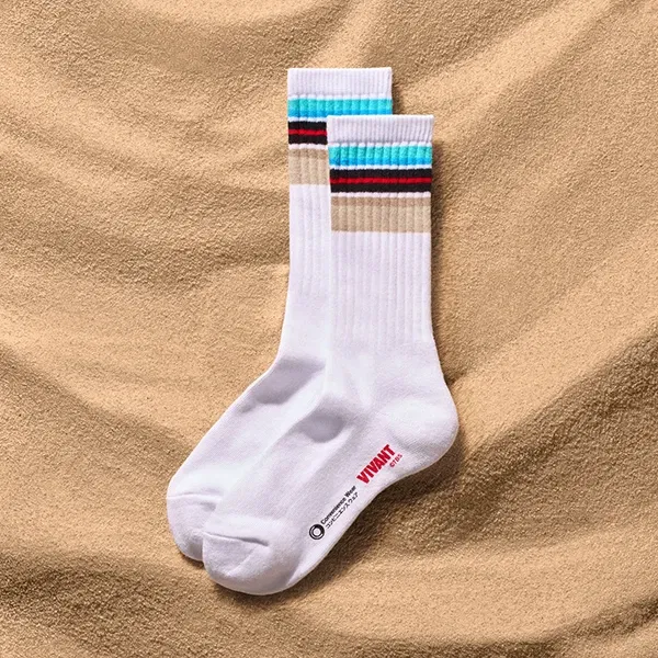 Line Socks: Desert and Sky / White