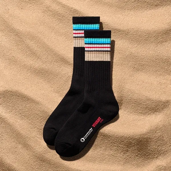 Line Socks: Desert and Blue Sky / Black