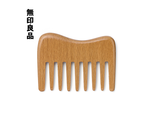 MUJI Beech Wood Hair Comb with Scalp Massage