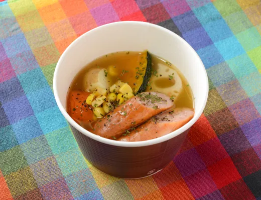 Dietary fiber-rich pot-au-feu with eight ingredients