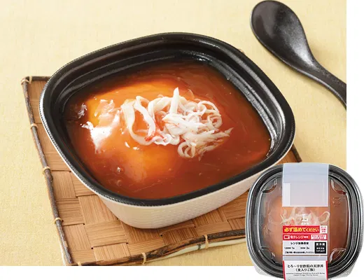 Tenshin-don with a silky sweet-sour sauce (barley rice)