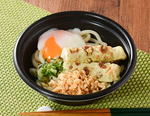 Hot or Cold, Choose Your Mood! Soft-Boiled Egg and Isobe-Age on Bukkake Udon