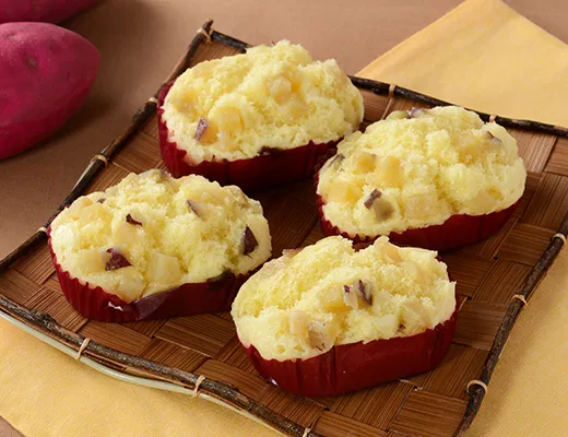 Beniharuka Sweet Potato Steamed Cakes (4 Pieces)