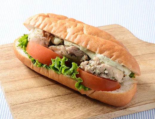 Roll Sandwich: Basil Chicken and Tomato